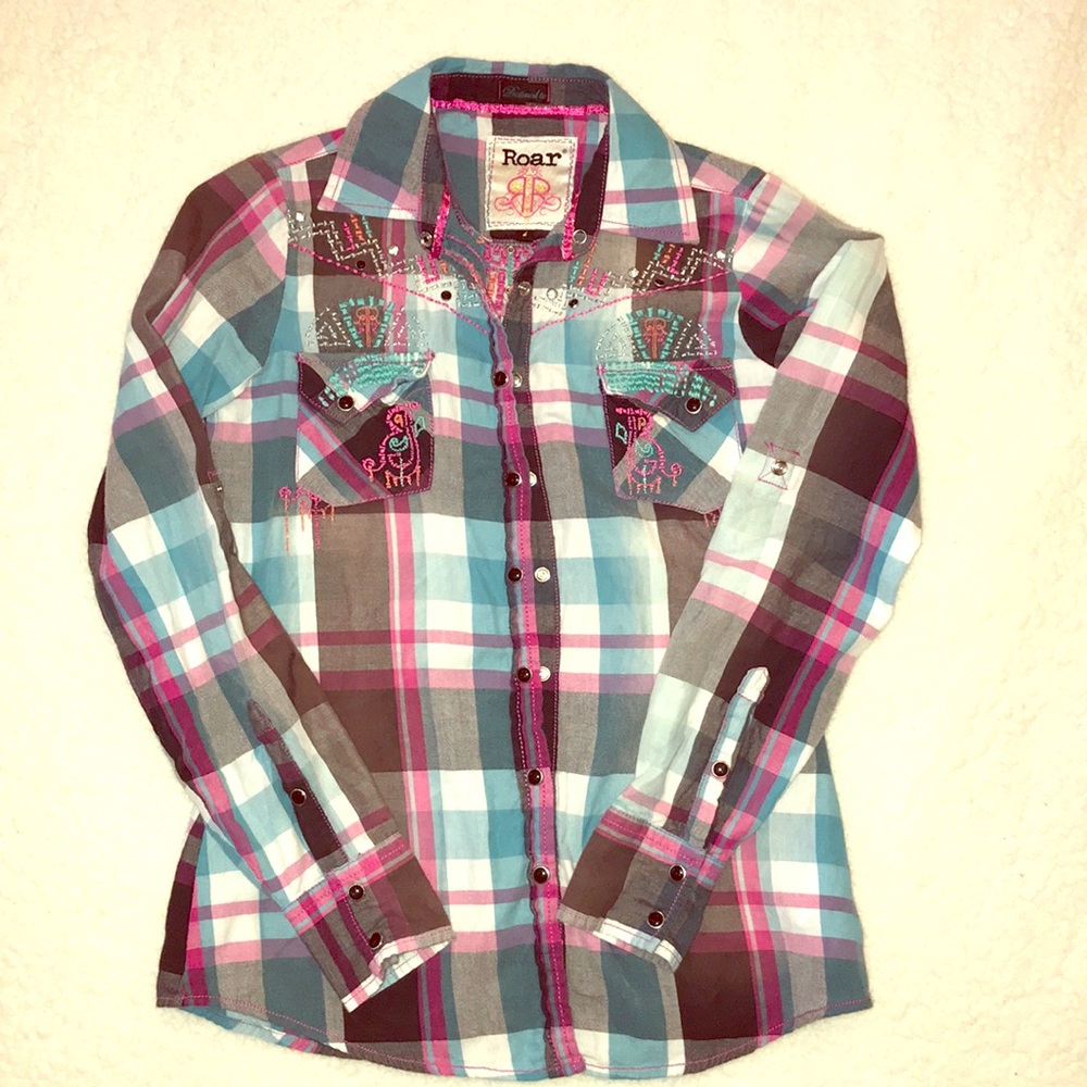 Roar button down shirt